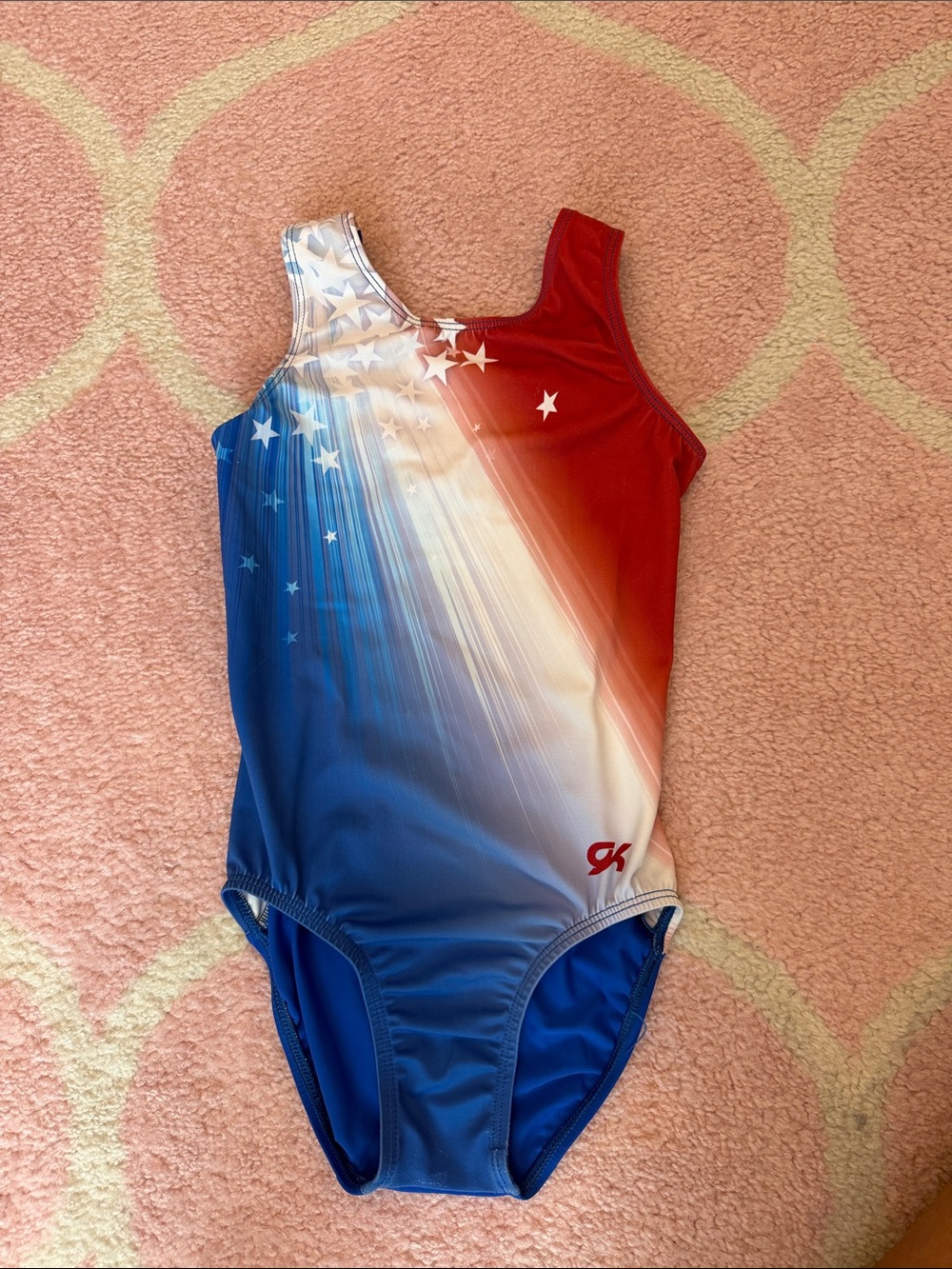 GK elite gymnastics leotard Red White and Blue Star size adult xs